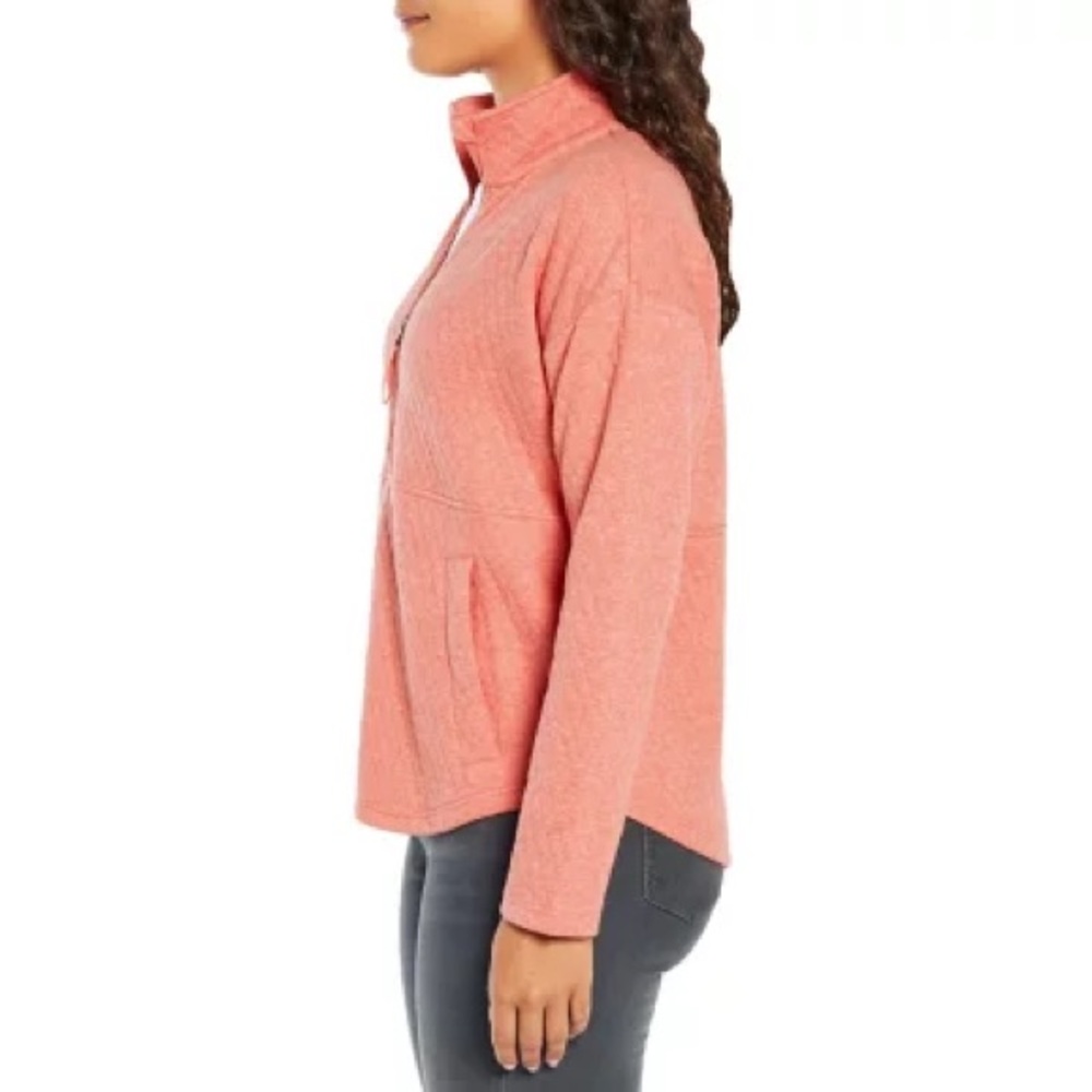Eddie Bauer quilted half zip pullover sweater plus pink long sleeve XXlarge 2x - Picture 3 of 12